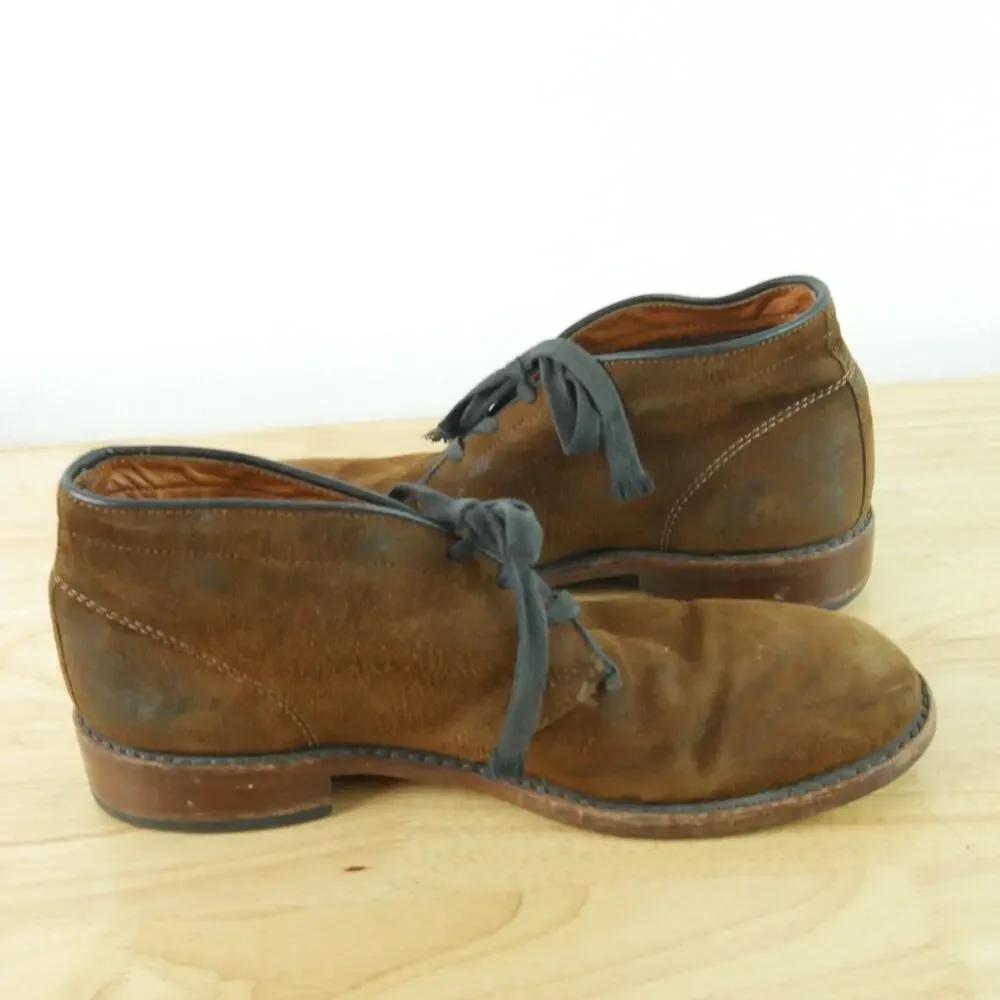 FRYE Men's Chukka Boots 9B Brown Suede USA Made Lace Up Shoes Desert‎ Patina